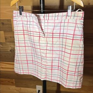Izod Women's Golf Skirt in Red and Cream Plaid